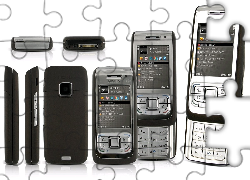 Nokia E65, Czarna, Srebrna, Panorama