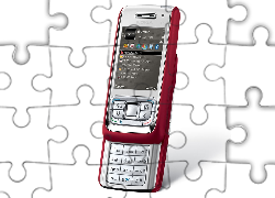 Nokia E65, Czerwona, Srebrna