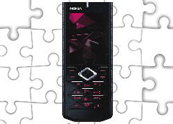 Nokia 7900, Czarna, Różowe, Klawisze