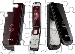 Nokia 7020, Brązowa, Czarna, Otwarta