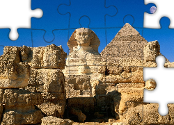 Egipt, Giza, Sfinks, Piramida, Cheopsa