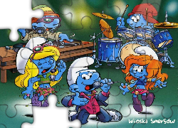 Smerfy, The Smurfs, Muzykalne, Smerfy, Perkusja, Mikrofon, Płyty