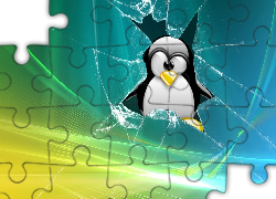 Linux,Pingwin,Vista,rozbicie Tła na Facebooka