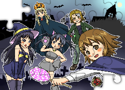Dziewczyny,Halloween,cmentarz
