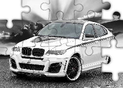 BMW X6, Czerwone, Zaciski, Chmury