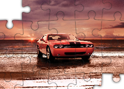 Dodge Challenger, Plaża, Morze