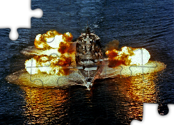 USS New Jersey, Salwa, Artylerii