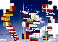 Flagi, Państw, Unia, Europejska