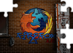 Graffiti, Ściana, Firefox
