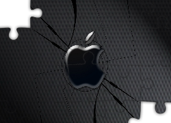 Apple, Logo, Czarne, Tło