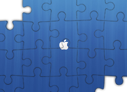 Logo, Apple, Hardware, Tło, Niebieskie