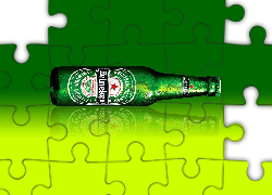 Butelka, Heineken, Zielono, Żółte, Tło