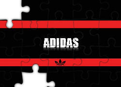 Logo, Adidas, Czerwone, Pasy