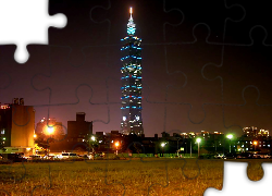 Taipei 101, Tower, Noc, Światła