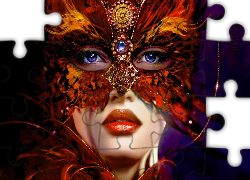 Kobieta, Maska, Biżuteria