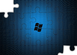 Logo, Windows, Niebiesko, Czarne, Tło