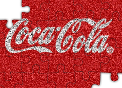 Logo, Coca, Coli, Biały, Napis, Czerwone, Tło