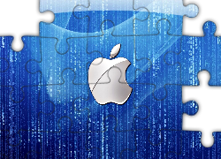 Niebieskie, Tło, Srebrne, Logo, Apple