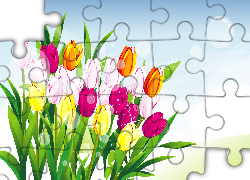 Kolorowe, Tulipany, Grafika 2D