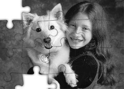 Pies, Dziecko, Dziewczyna, Fotografia