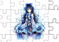 Dziewczyna, Sukienka, Włosy, Manga