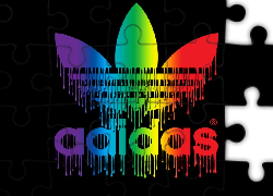 Kolorowe, Kapiące, Logo, Adidas