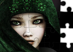 Kobieta, Zielone, Oczy