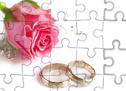 Ślubne, Obrączki, Róża