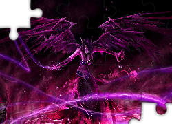 Kobieta, Demon, Skrzydła, Magia