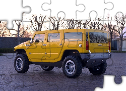 Żółty, Hummer H2, SUV