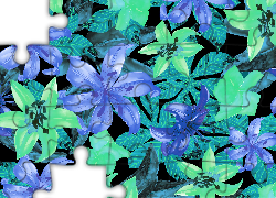 Lilie, Zielone, Niebieskie, Tekstura