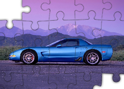 Niebieski,  Lewy Profil, Corvette