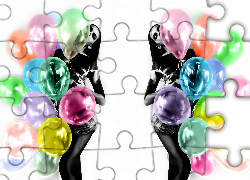 Kobiety, Kolorowe, Balony