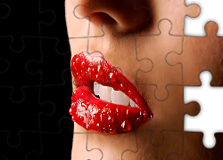 Kobiece, Usta, Krople, Wody