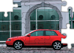 Czerwone, Audi A3, Lewy Profil