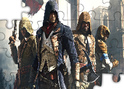 Gra, Assassins Creed Unity, Postać, Arno Dorian, Mężczyźni, Broń, Kaptury