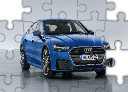 Niebieskie, Audi A7 Sportback 55 TFSI, 2018