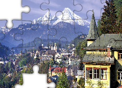 Gmina Berchtesgaden, Bawaria, Niemcy, Góry Alpy Salzburskie, Domy