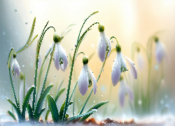 Przebiśniegi, Kwiaty, Grafika AI