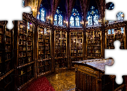 Biblioteka John Rylands Library, Wnętrze, Regały, Książki, Manchester, Anglia