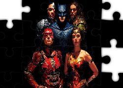 Film, Justice League, Liga Sprawiedliwości, Ray Fisher - Cyborg, Ben Affleck - Batman, Jason Momoa - Aquaman, Ezra Miller - Flash, Gal Gadot - Wonder Woman