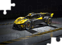 Bugatti Bolide, Żółto-czarne, Bok, 3D