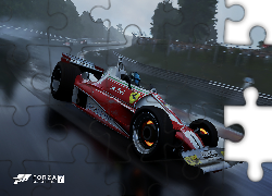 Forza Motorsport 7, Bolid, Ferrari, Formuła 1, Czerwone, Bok, Tor, Deszcz, Wyścig