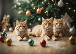 Trzy, Rude, Koty, Bombki