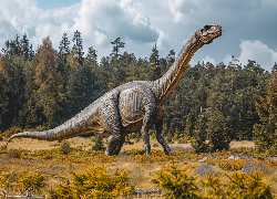 Dinozaur, Brachiozaur, Drzewa, Grafika