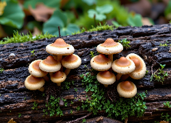 Kłoda, Drzewa, Brązowe, Grzyby, Rośliny