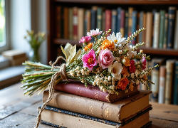 Bukiet kwiatów, Książki, AI