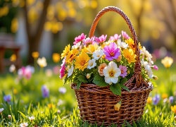 Bukiet, Kwiaty, Kolorowe, Koszyk