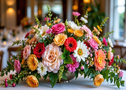 Kolorowe, Kwiaty, Bukiet, Waza, Grafika AI