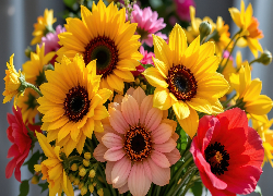 Kwiaty, Kolorowe, AI, Bukiet